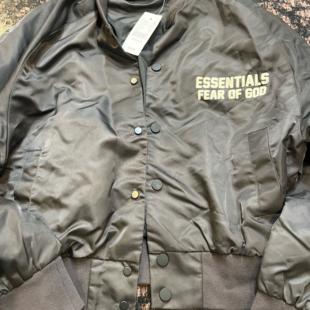 Essentials Fear Of God Dark Gray Bomber Jacket